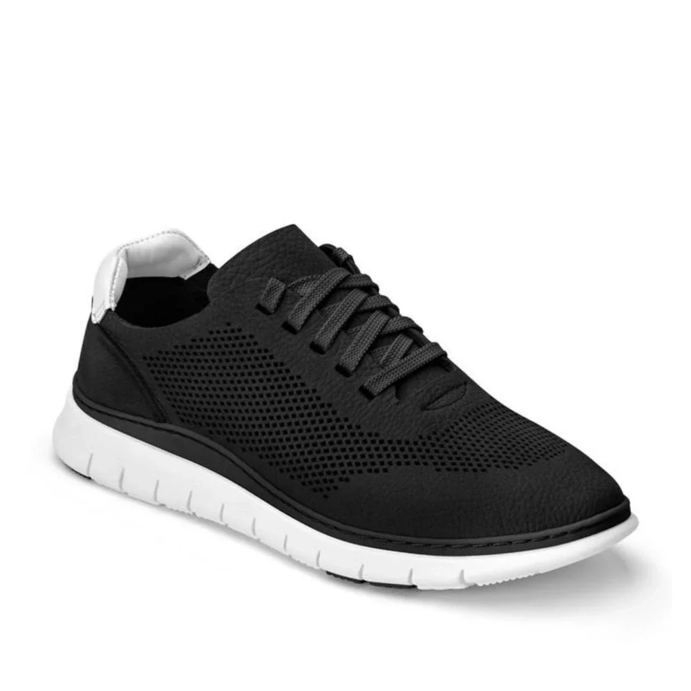 Vionic 6 Joey Sneaker Black Leather Mesh Walking Shoe TVW5231 Orthotic Comfort